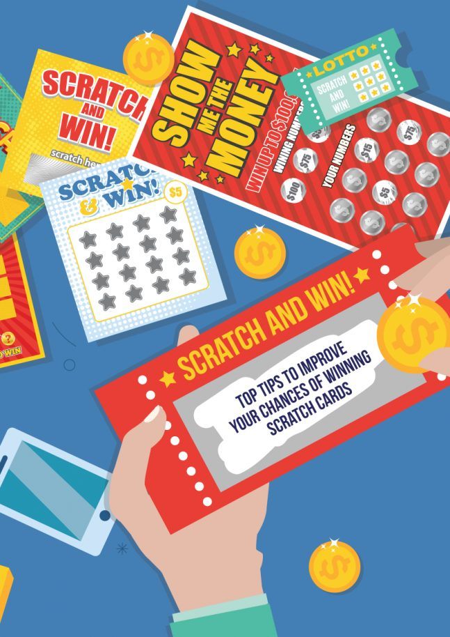 Illustration of person doing scratch cards